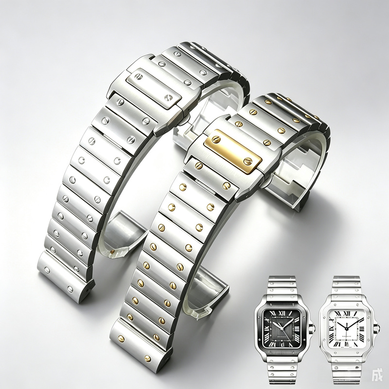 Cartier Watch Santos - Pulseira de relógio de aço inoxidável