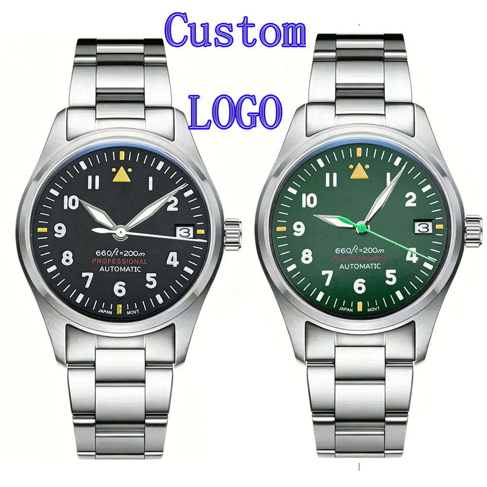 Stainless Bracelet Diver - Relógio Piloto Personalizado com LOGO 36mm