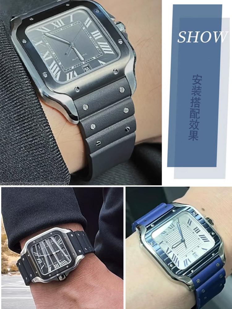 Pulseira de Borracha de Silico - Cartier Watch Santos avaliação e preço