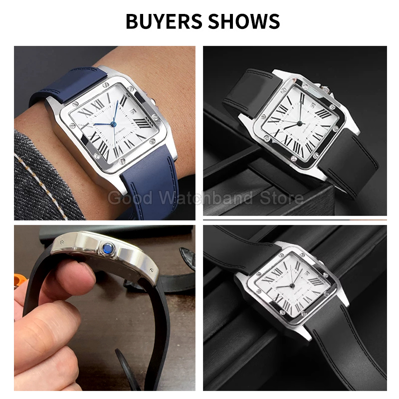 Pulseira de Borracha de Alta Q - Cartier Watch Santos avaliação e preço