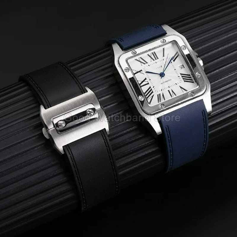 Pulseira de Borracha de Alta Q - Cartier Watch Santos avaliação e preço