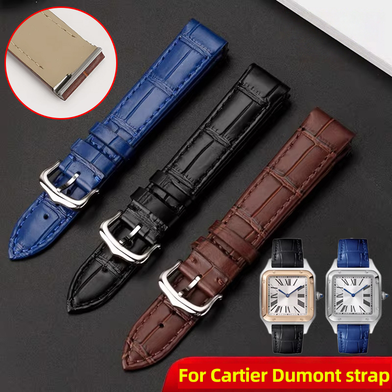 Pulseira de couro de vaca com  - Cartier Watch Santos avaliação e preço