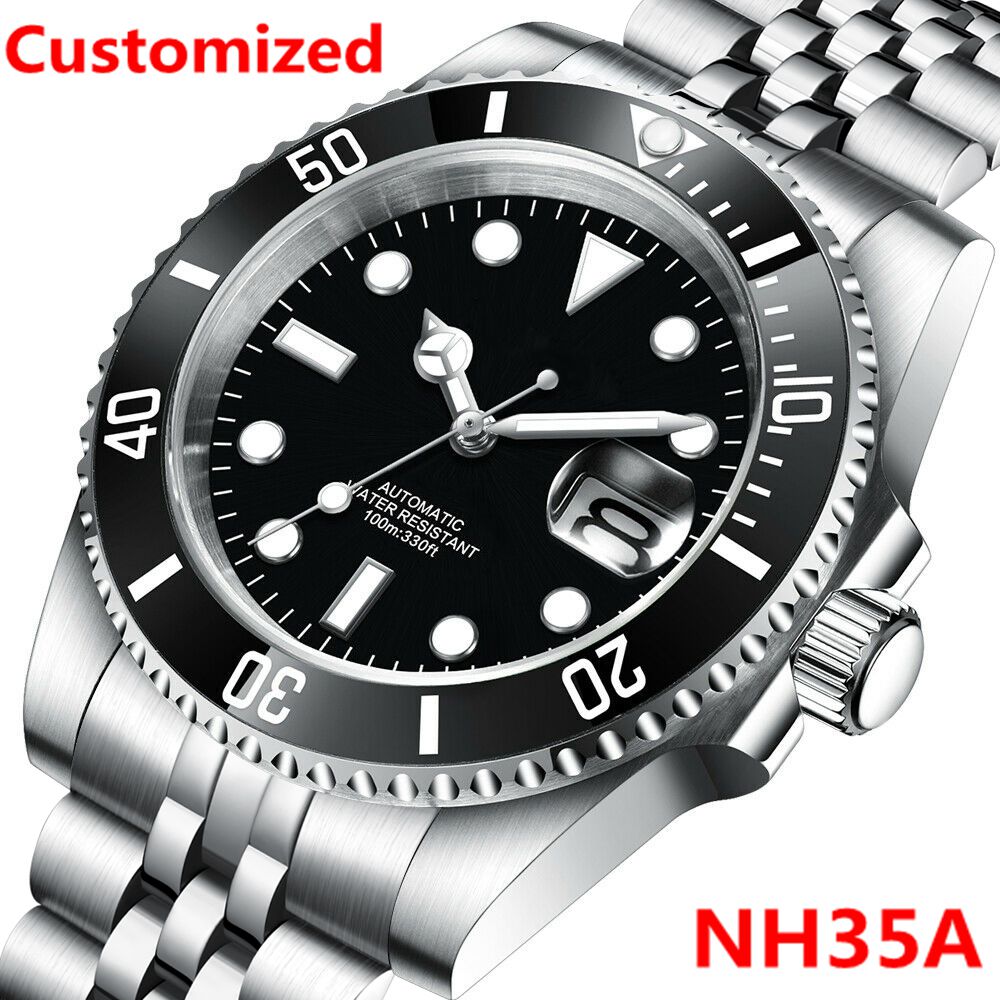 Diy logotipo 40mm relógio de m - Stainless Bracelet Diver avaliação e preço