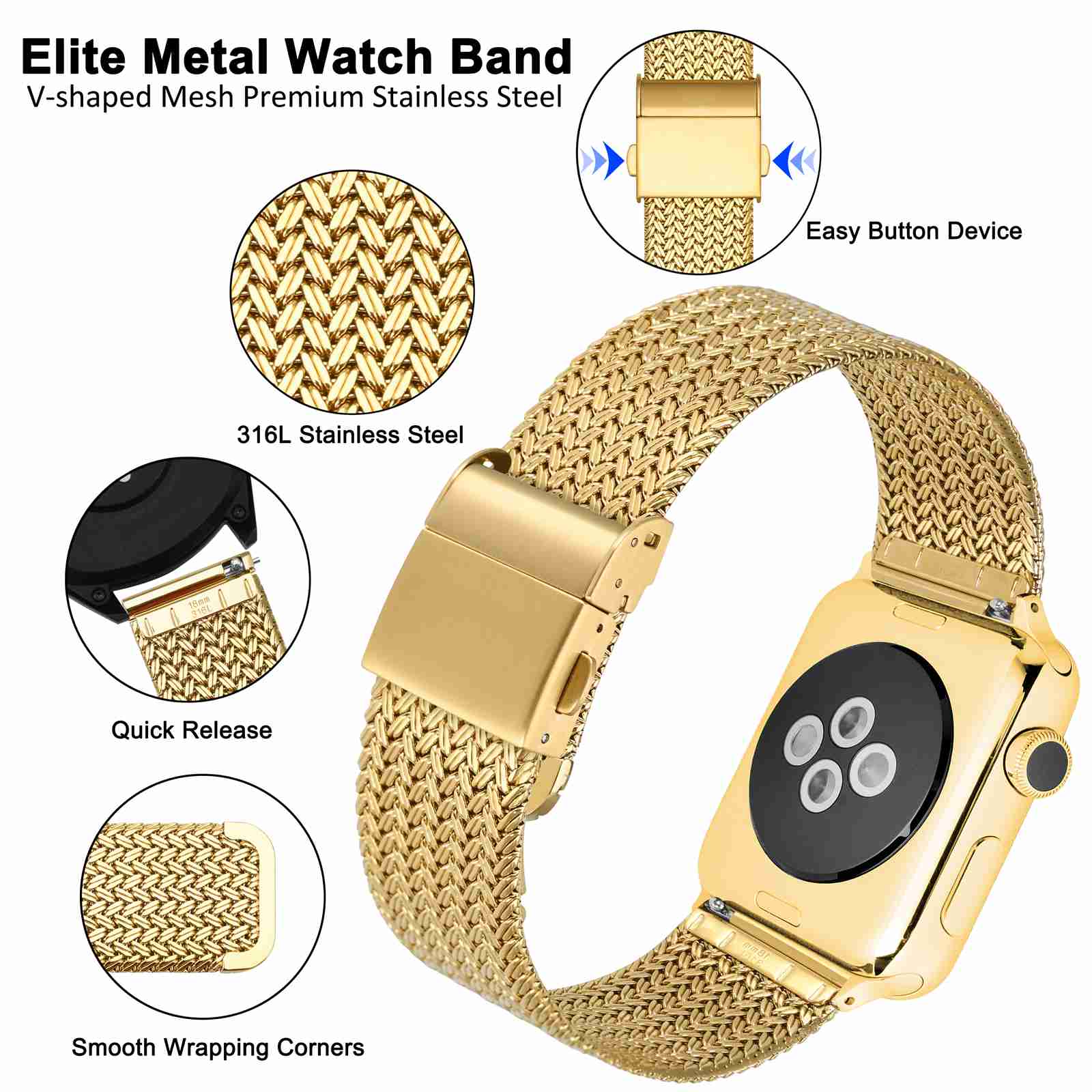 WOCCI Pulseiras de relógio de  - Mesh Strap Metal avaliação e preço